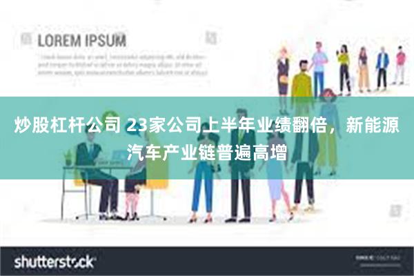 炒股杠杆公司 23家公司上半年业绩翻倍，新能源汽车产业链普遍高增