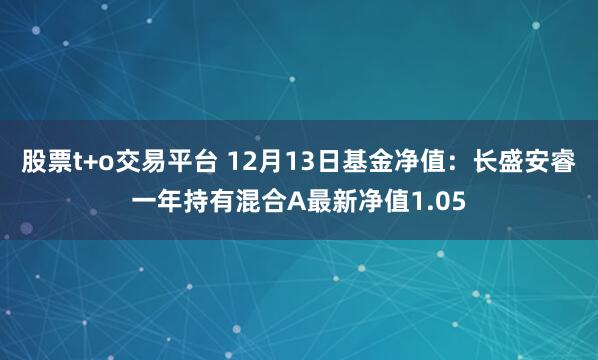 股票t+o交易平台 12月13日基金净值：长盛安睿一年持有混合A最新净值1.05