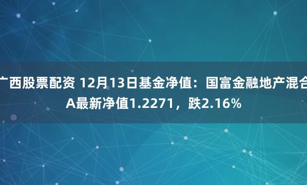 广西股票配资 12月13日基金净值：国富金融地产混合A最新净值1.2271，跌2.16%