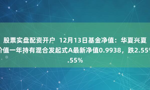 股票实盘配资开户  12月13日基金净值：华夏兴夏价值一年持有混合发起式A最新净值0.9938，跌2.55%